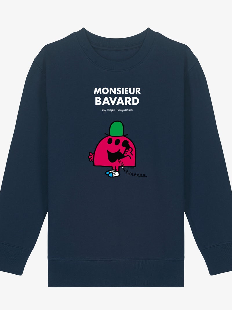 Sweat Enfant MONSIEUR BAVARD Bleu marine - Kiabi