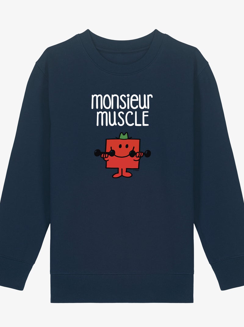 Sweat Enfant MONSIEUR MUSCLE Bleu marine - Kiabi