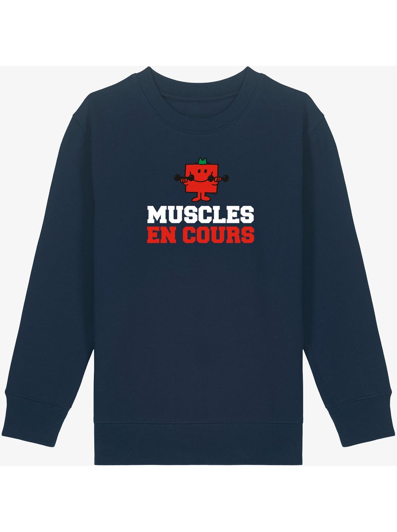 Sweat Enfant MUSCLES EN COURS Bleu marine - Kiabi