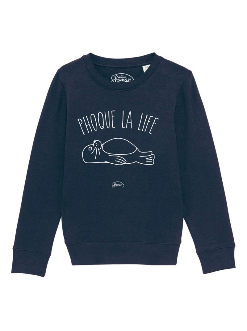 Sweat Enfant PHOQUE LA LIFE Bleu marine - Kiabi