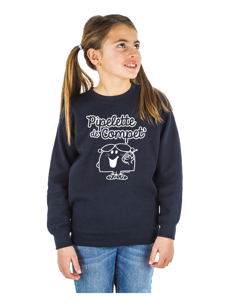 Sweat Enfant PIPELETTE DE COMPET' Bleu marine - Kiabi