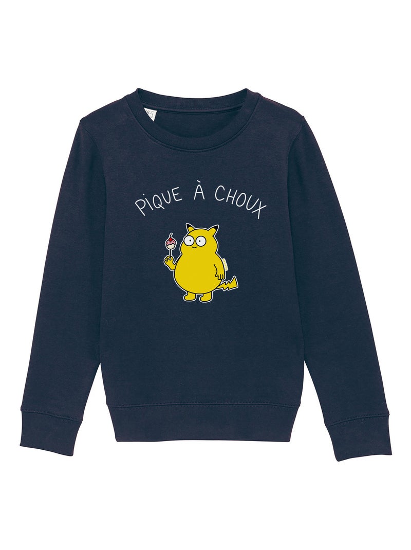 Sweat Enfant PIQUE À CHOUX Bleu marine - Kiabi