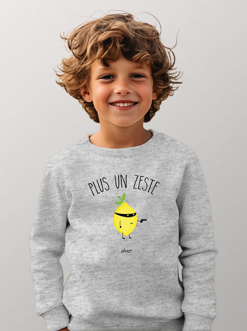 Sweat Enfant PLUS UN ZESTE Gris chiné - Kiabi