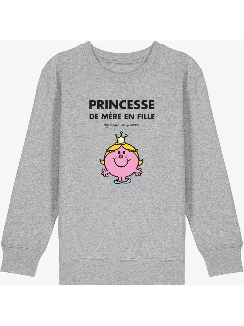Sweat Enfant PRINCESSE DE MÈRE EN FILLE Gris chiné - Kiabi