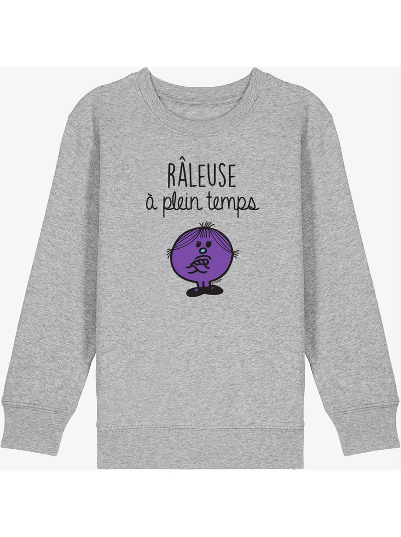Sweat Enfant RÂLEUSE À PLEIN TEMPS Gris chiné - Kiabi