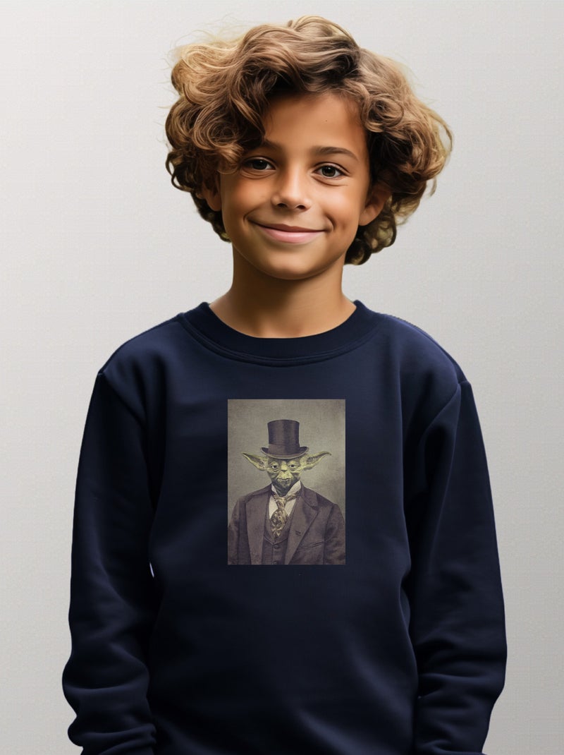 Sweat Enfant SIR YODA Bleu marine - Kiabi