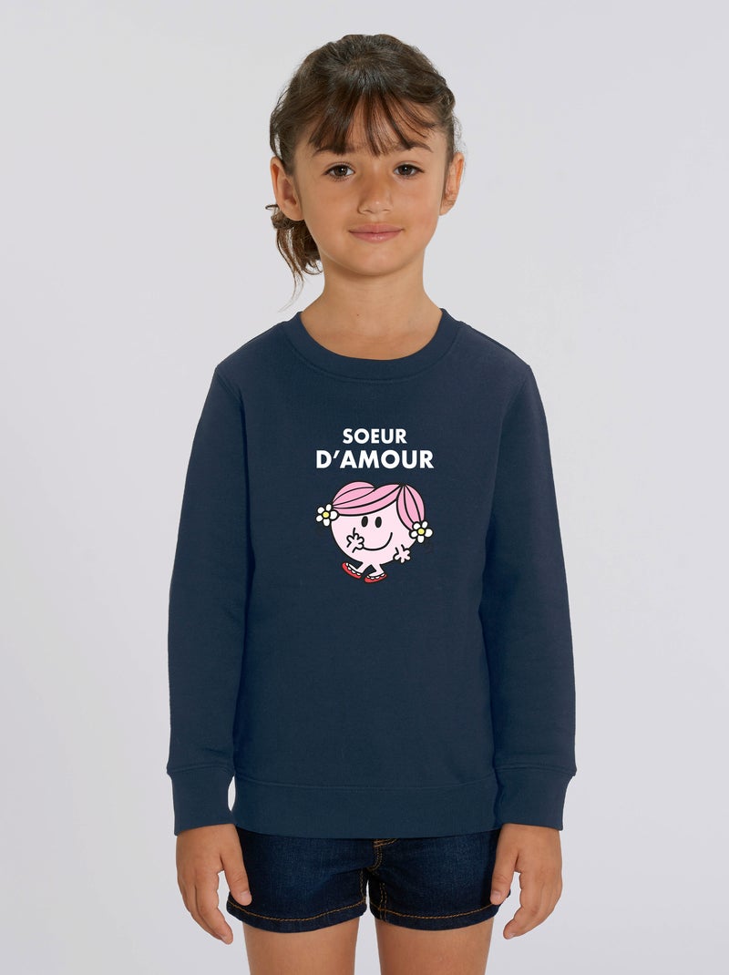 Sweat Enfant SOEUR D AMOUR Bleu marine - Kiabi