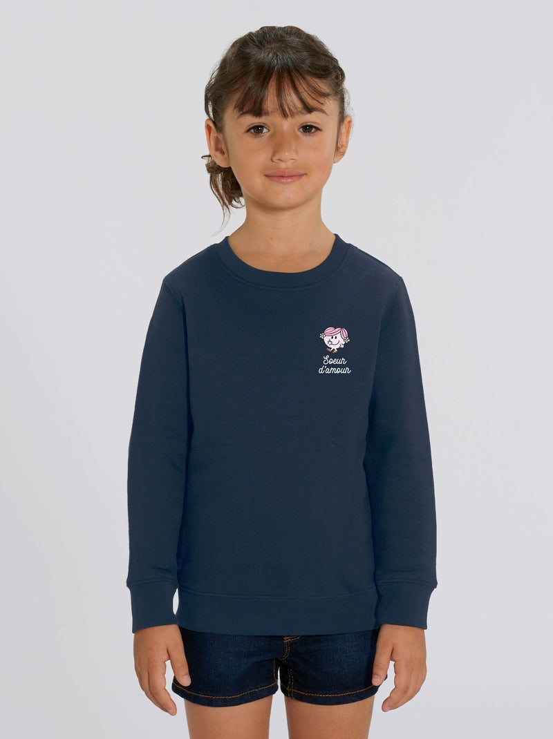 Sweat Enfant SOEUR D AMOUR COEUR Bleu marine - Kiabi