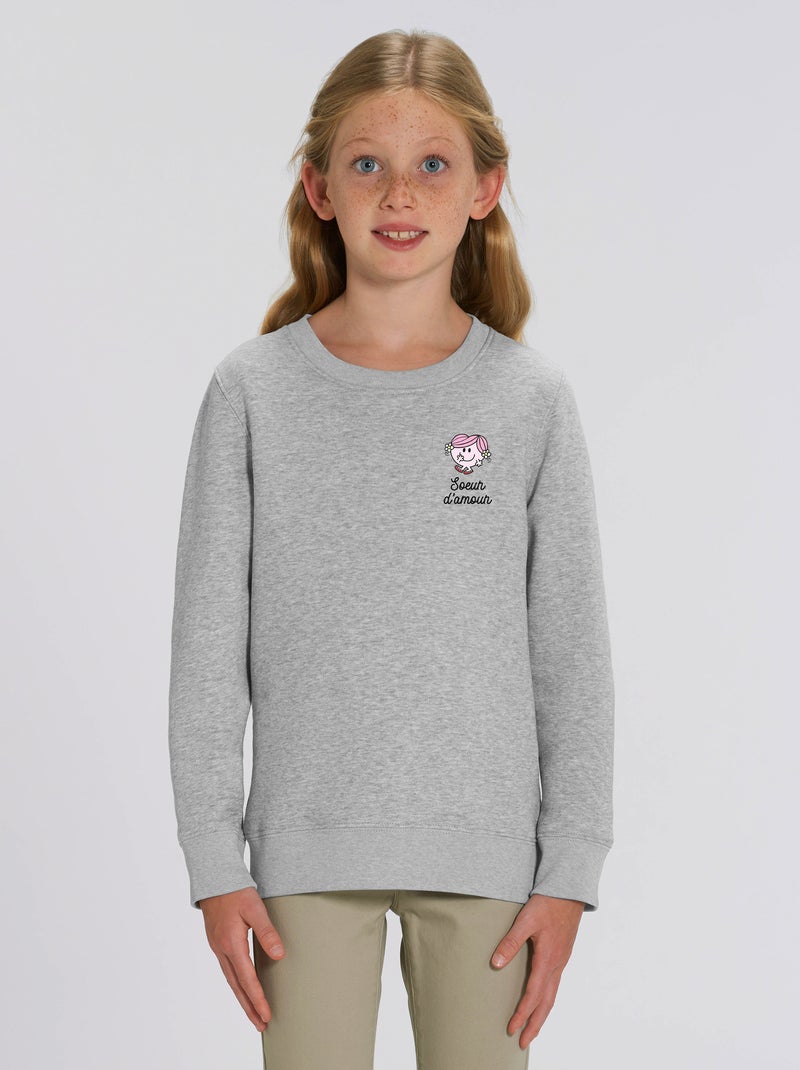 Sweat Enfant SOEUR D AMOUR COEUR Gris chiné - Kiabi