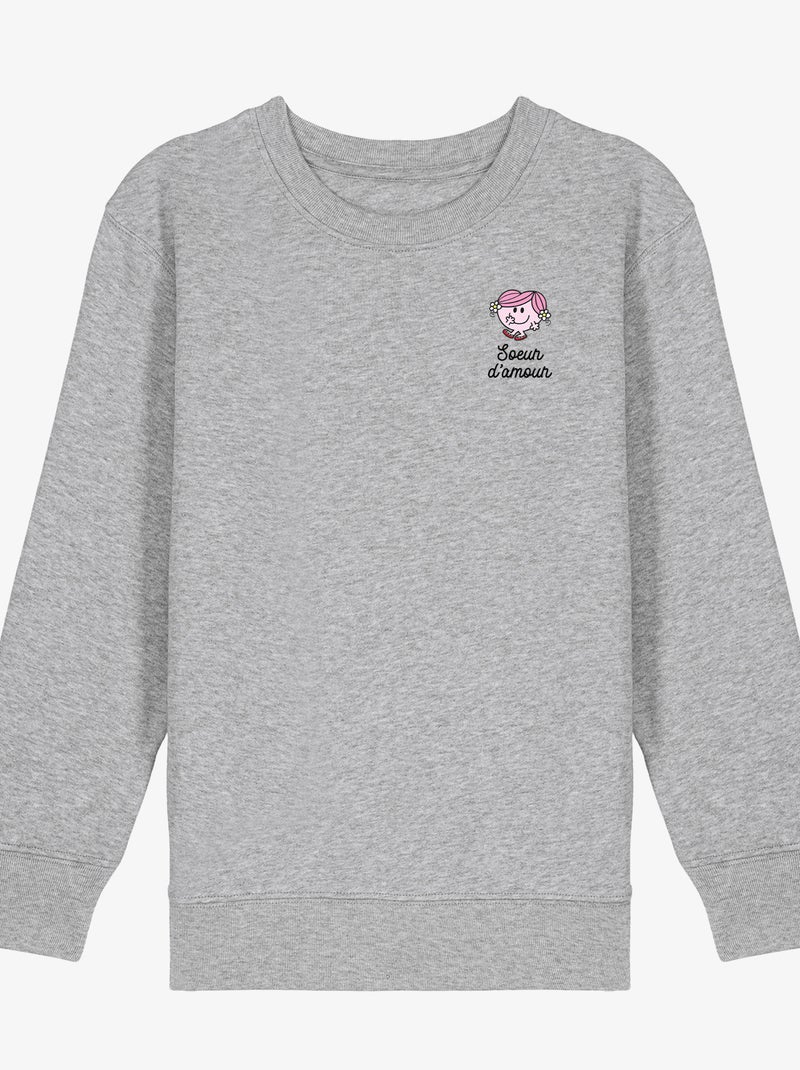 Sweat Enfant SOEUR D AMOUR COEUR Gris chiné - Kiabi