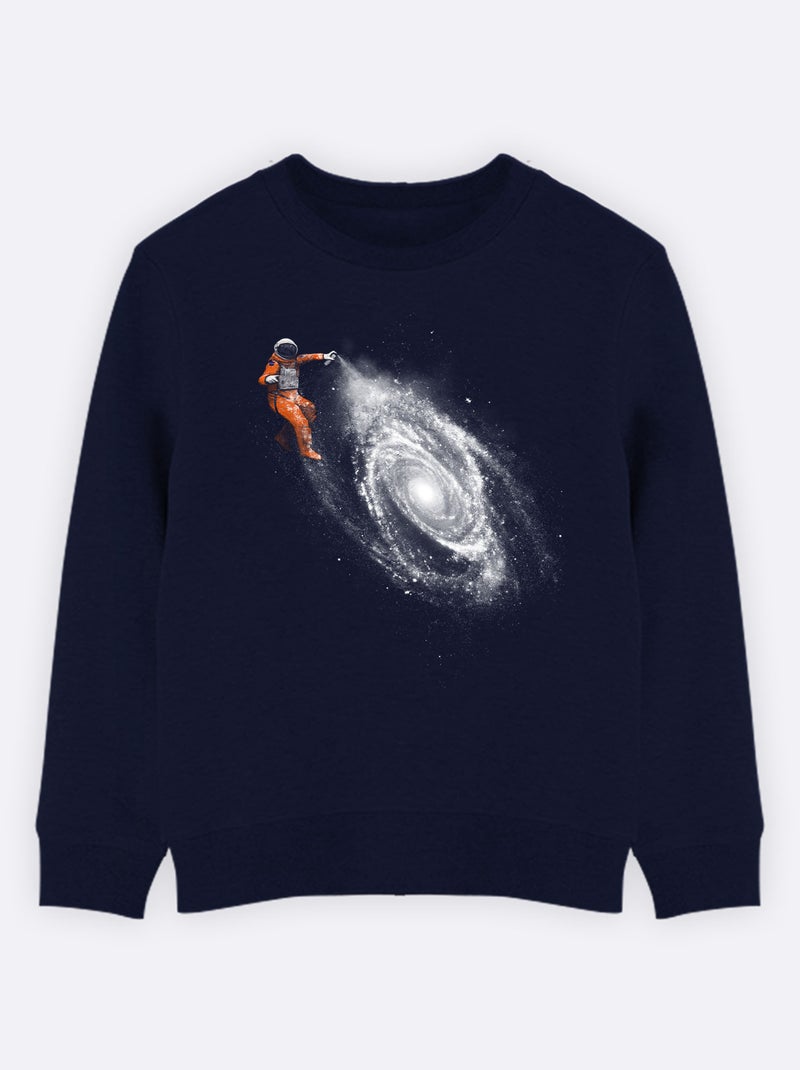 Sweat Enfant SPACE ART Bleu marine - Kiabi