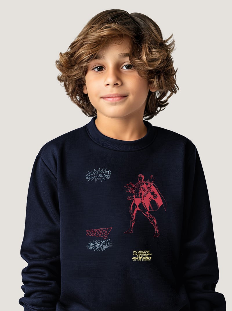 Sweat Enfant SUPERMAN 3 Bleu marine - Kiabi