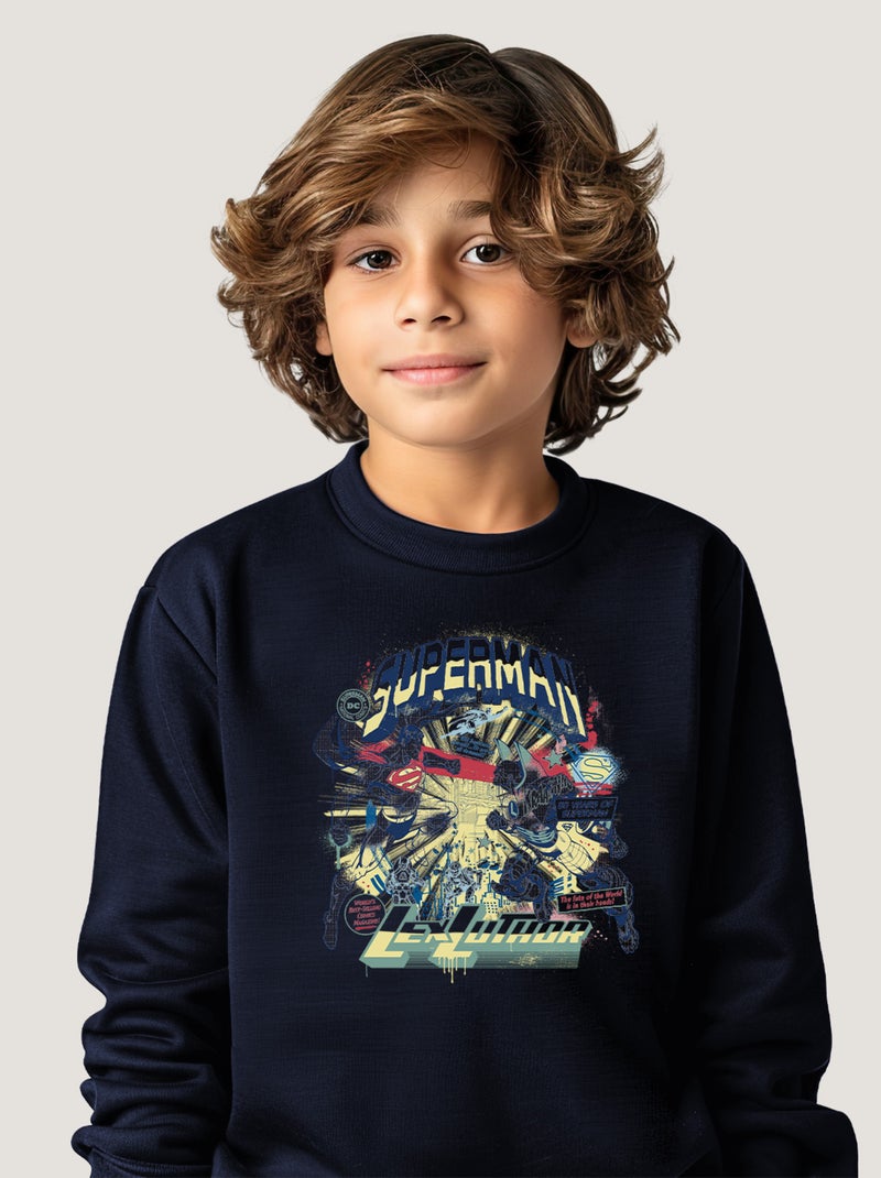 Sweat Enfant SUPERMAN LEX LUTHOR Bleu marine - Kiabi