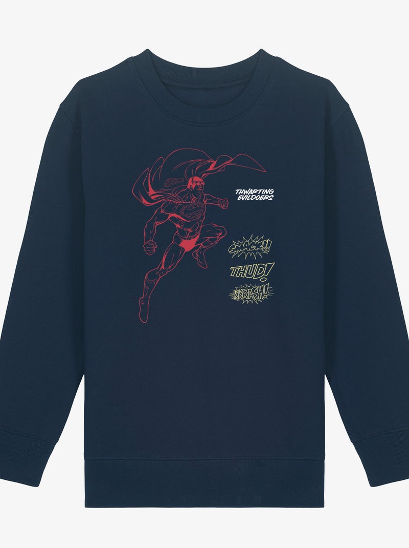 Sweat Enfant SUPERMAN SMACK THUD KKRASH Bleu marine - Kiabi