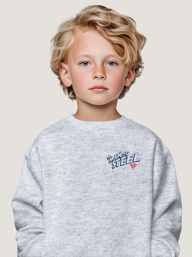 Sweat Enfant SUPERMAN THE MAN OF STEEL CŒUR Gris chiné - Kiabi