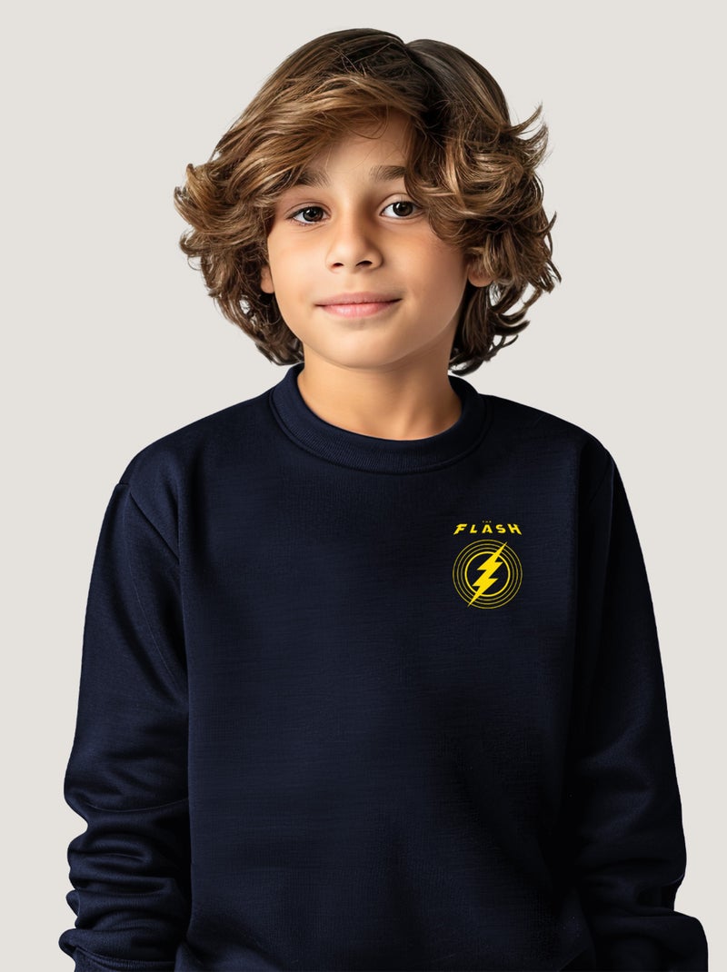 Sweat Enfant THE FLASH LOGO CŒUR Bleu marine - Kiabi