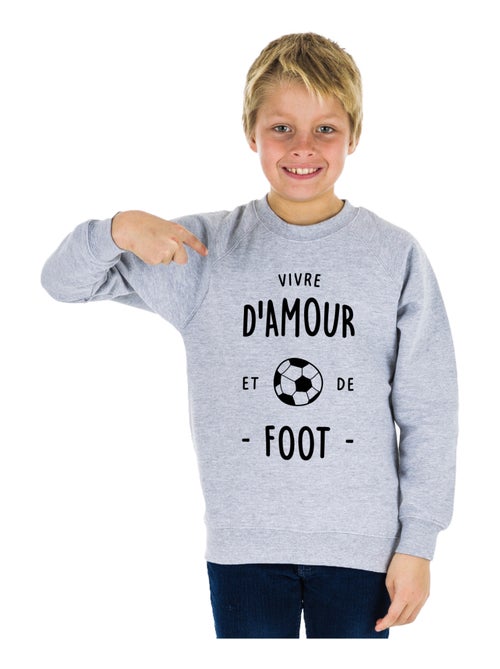 Sweat Enfant VIVRE D'AMOUR ET DE FOOT - Kiabi