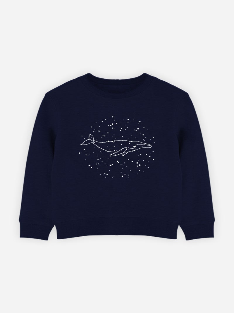 Sweat Enfant WHALE CONSTELLATION Bleu marine - Kiabi