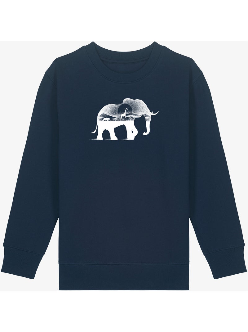 Sweat Enfant WILD AFRICA Bleu marine - Kiabi