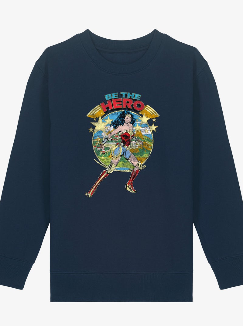 Sweat Enfant WONDER WOMAN BE THE HERO Bleu marine - Kiabi