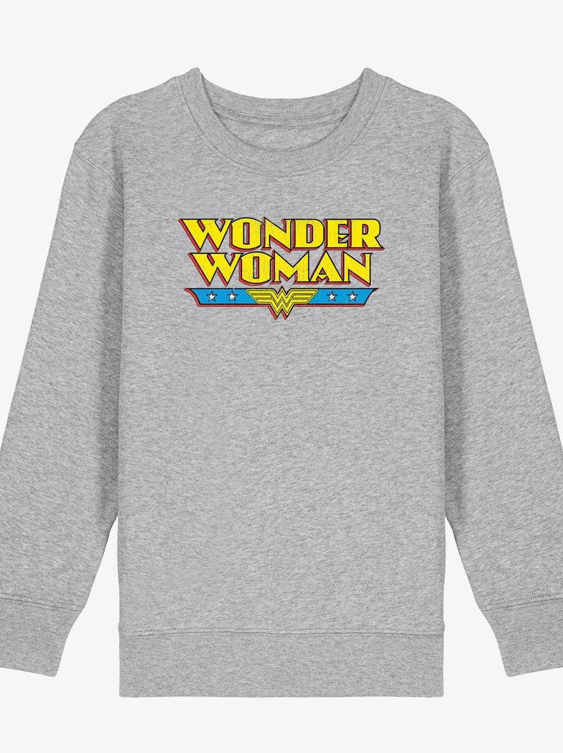 Sweat Enfant WONDER WOMAN Gris chiné - Kiabi