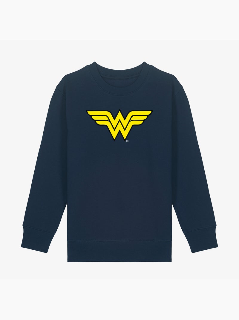 Sweat Enfant WONDER WOMAN LOGO Bleu marine - Kiabi