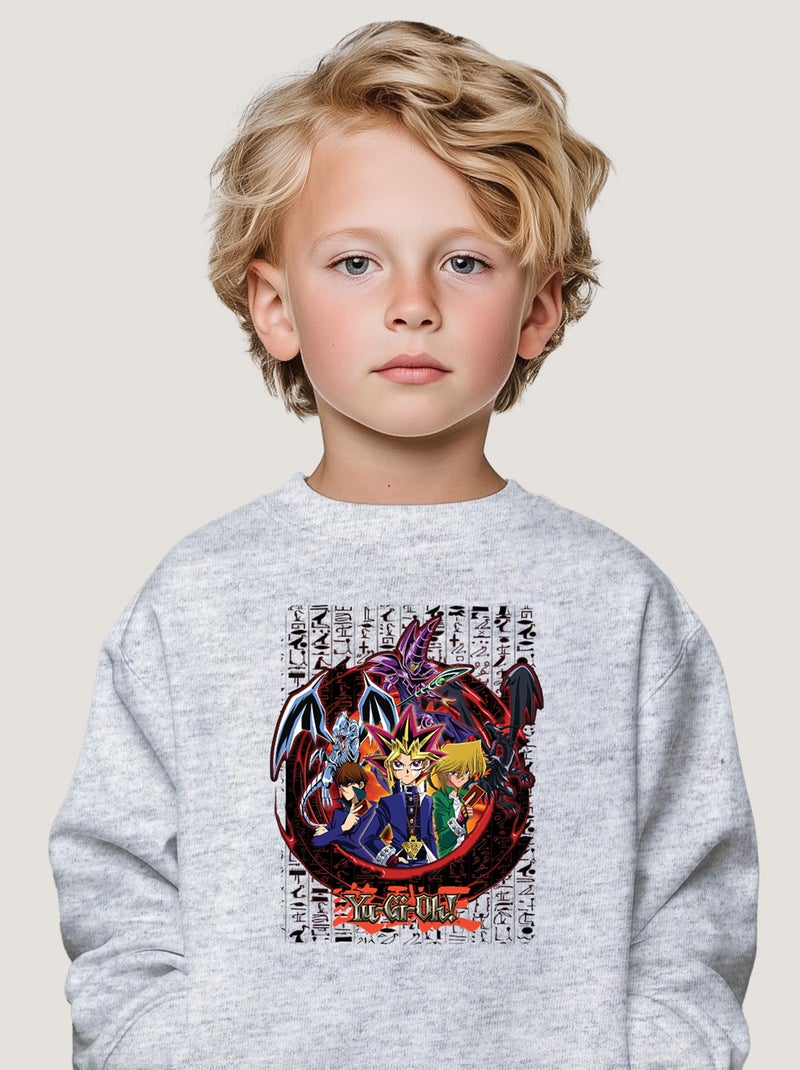 Sweat Enfant YU GI OH 7 Gris chiné - Kiabi