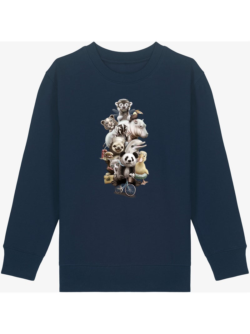 Sweat Enfant ZOO ESCAPE Bleu marine - Kiabi