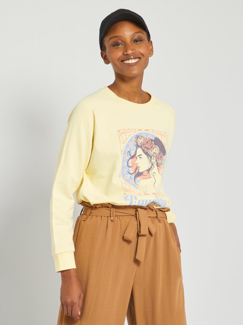 Sweat 'Equality' en molleton jaune - Kiabi