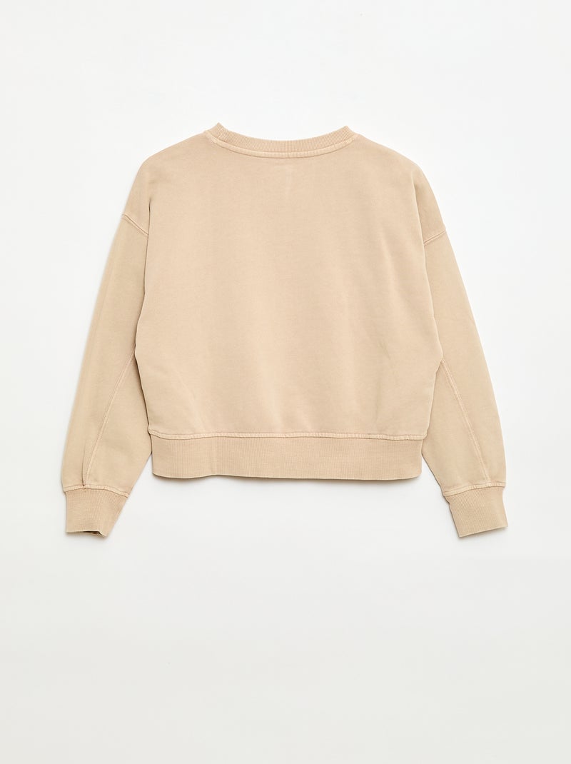 Sweat esprit campus Beige - Kiabi