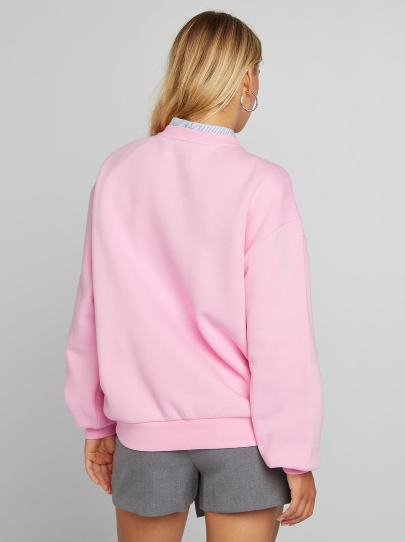 Sweat esprit campus Rose - Kiabi