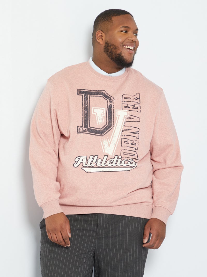 Sweat esprit 'campus' rose - Kiabi