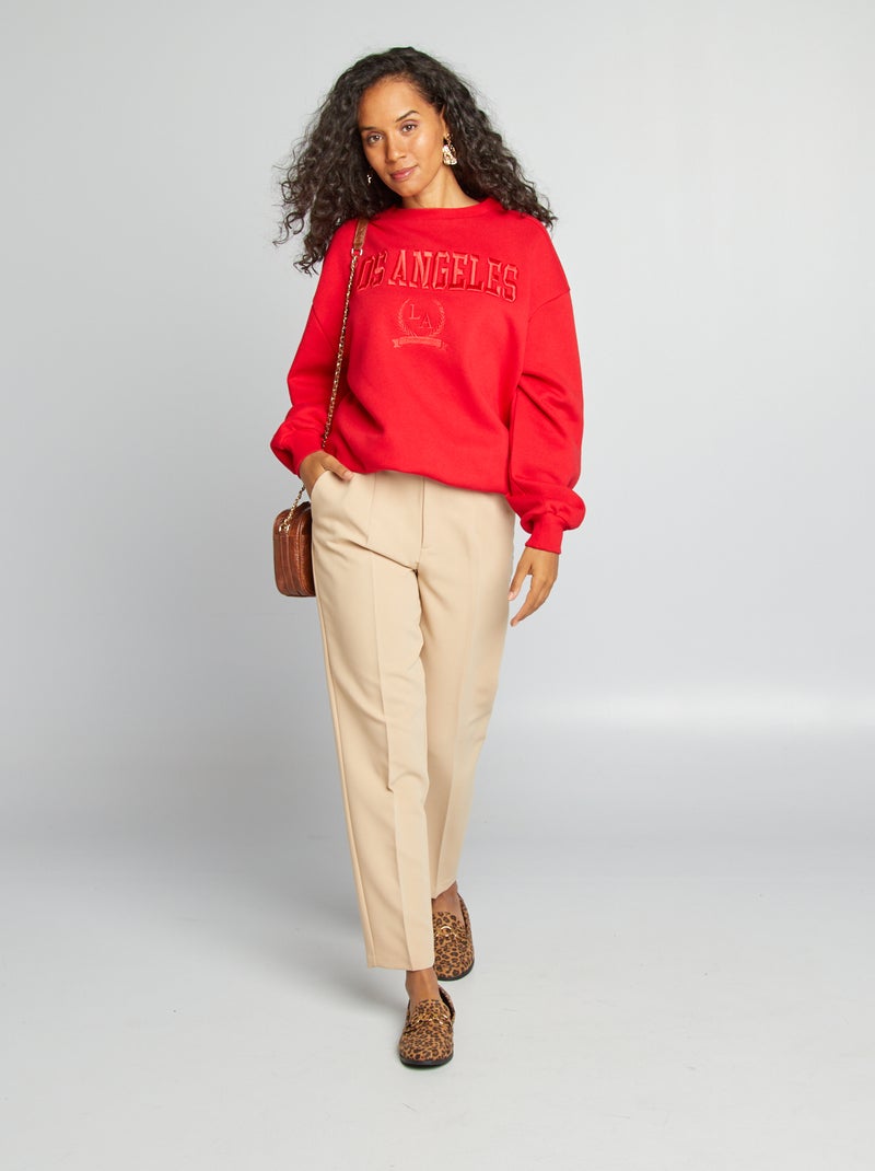 Sweat esprit campus Rouge - Kiabi