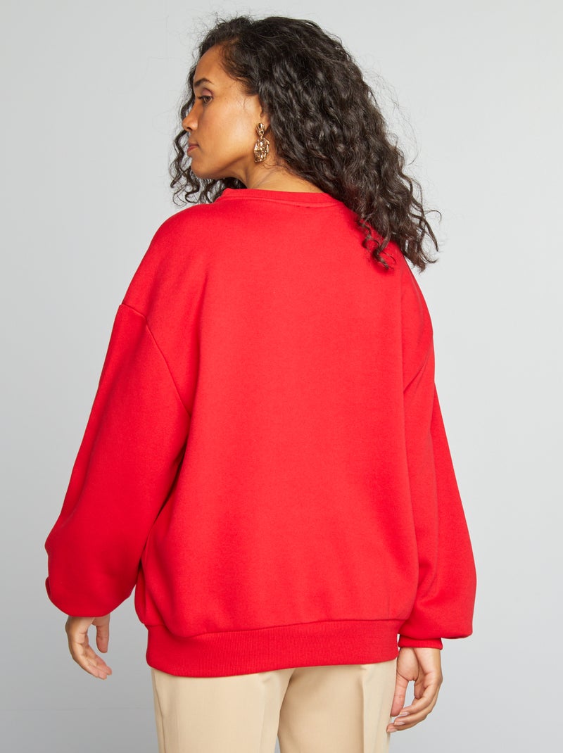 Sweat esprit campus Rouge - Kiabi