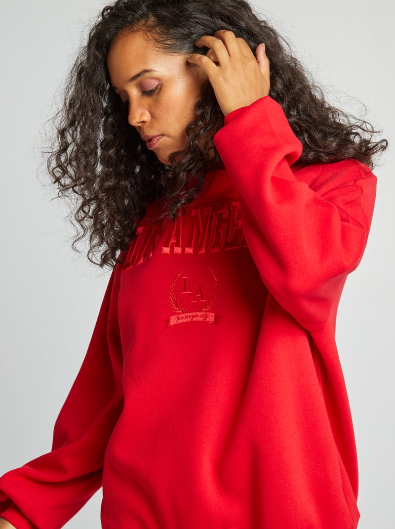 Sweat esprit campus Rouge - Kiabi