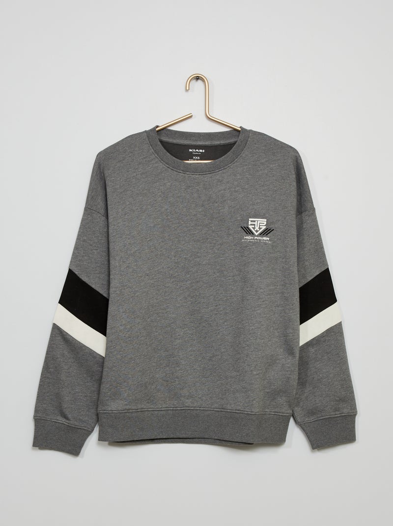 Sweat esprit 'color-block' gris - Kiabi