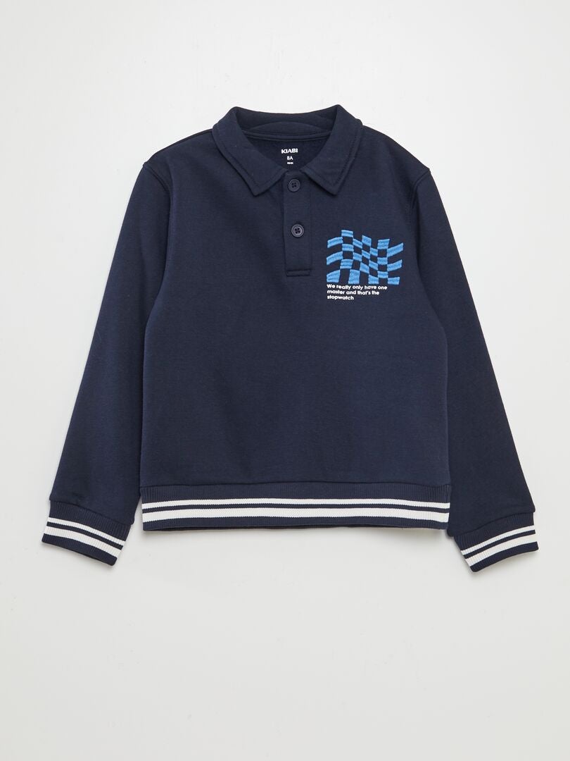 Sweat esprit polo Bleu marine - Kiabi