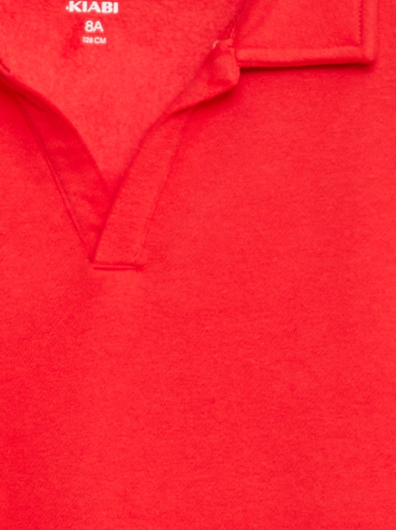 Sweat esprit polo uni Rouge - Kiabi