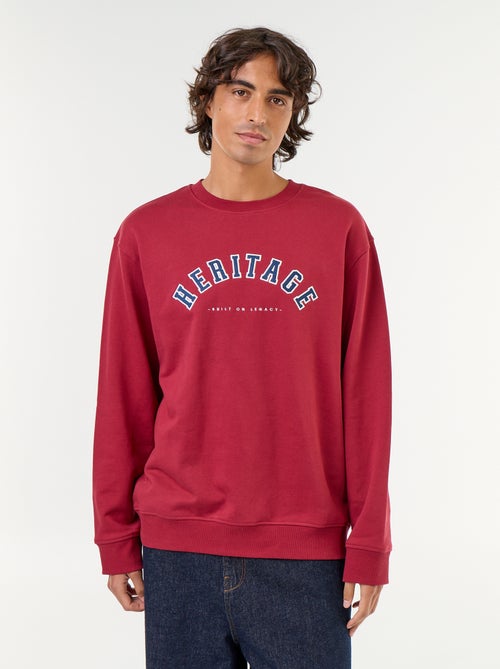 Sweat esprit sportswear avec inscriptions brodées - Kiabi Sweat esprit sportswear avec inscriptions brodées - Kiabi