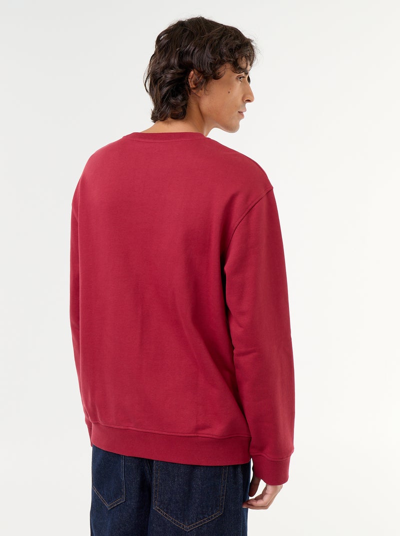 Sweat esprit sportswear avec inscriptions brodées Rouge - Kiabi