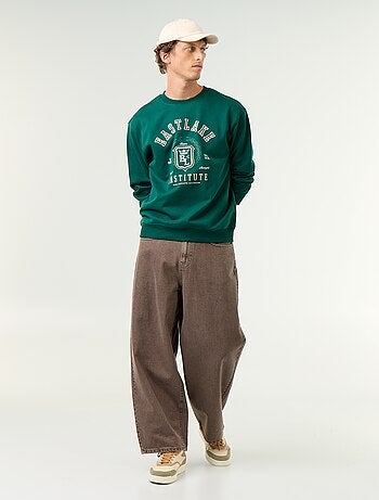 Sweat esprit sportswear avec inscriptions brodées