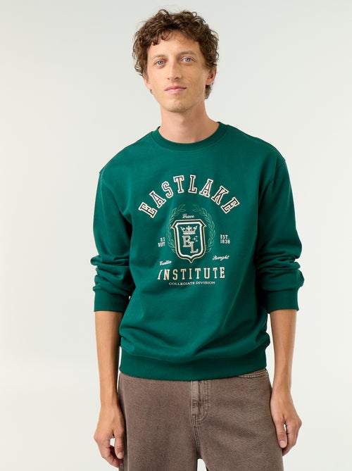 Sweat esprit sportswear avec inscriptions brodées - Kiabi Sweat esprit sportswear avec inscriptions brodées - Kiabi