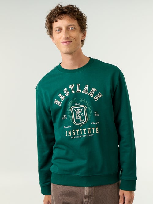 Sweat esprit sportswear avec inscriptions brodées - Kiabi Sweat esprit sportswear avec inscriptions brodées - Kiabi