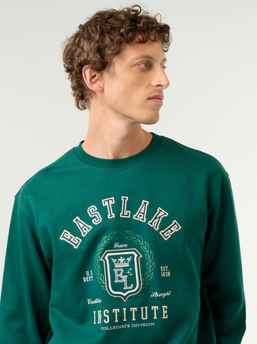 Sweat esprit sportswear avec inscriptions brodées - Kiabi Sweat esprit sportswear avec inscriptions brodées - Kiabi