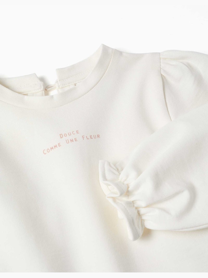 Sweat et jupe-short à carreaux Vichy en coton Blanc - Kiabi