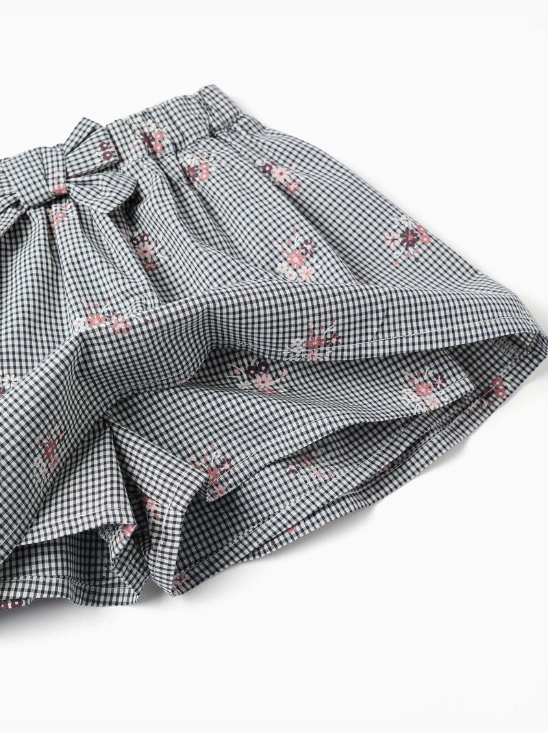 Sweat et jupe-short à carreaux Vichy en coton Blanc - Kiabi