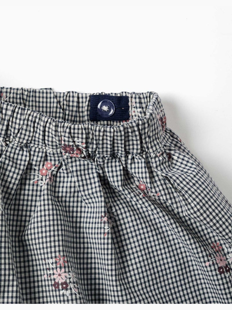 Sweat et jupe-short à carreaux Vichy en coton Blanc - Kiabi