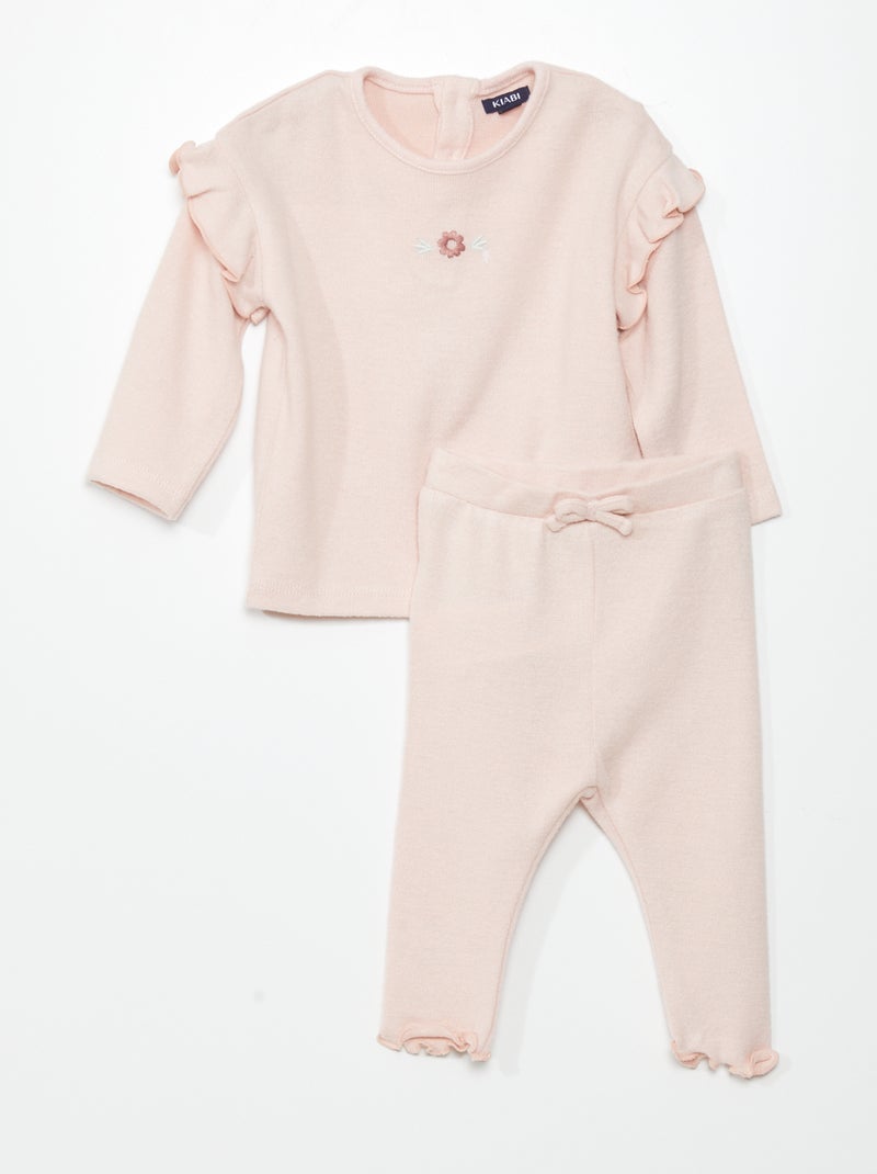 Sweat et legging en maille douce - 2 pièces Rose - Kiabi