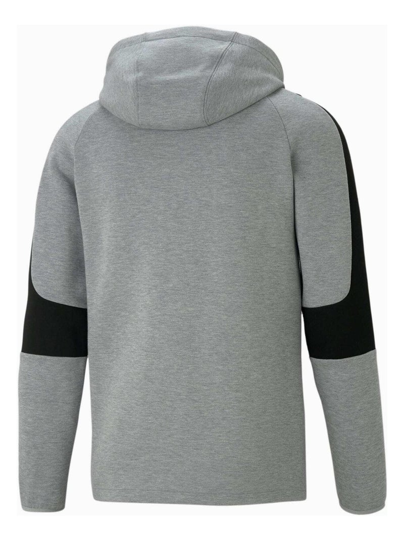 Sweat Evostripe Core Fz Hoody Gris Noir - Kiabi