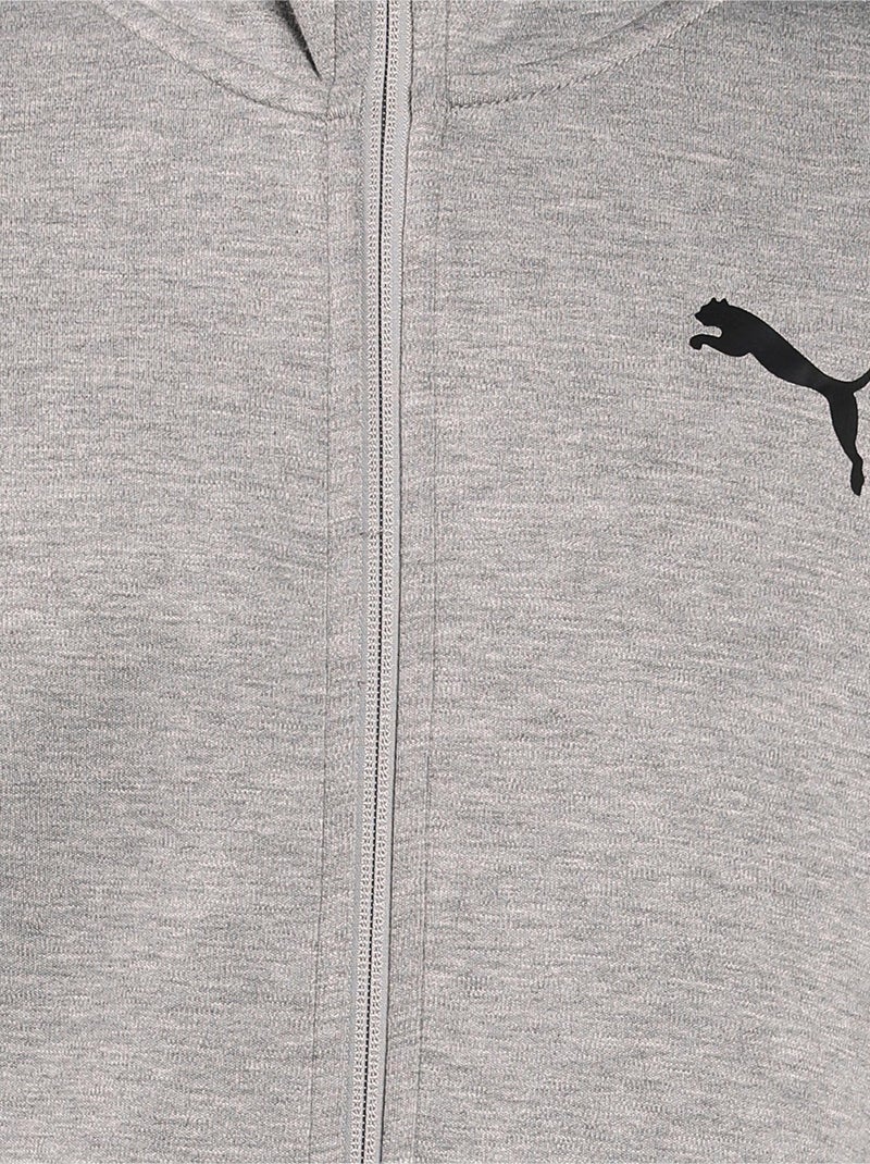 Sweat Evostripe Core Fz Hoody Gris Noir - Kiabi